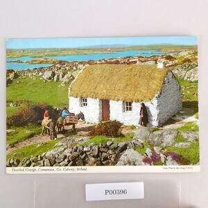 Thatched Cottage Connemara Co Galway Ireland John Hinde Original 1960s Postcard